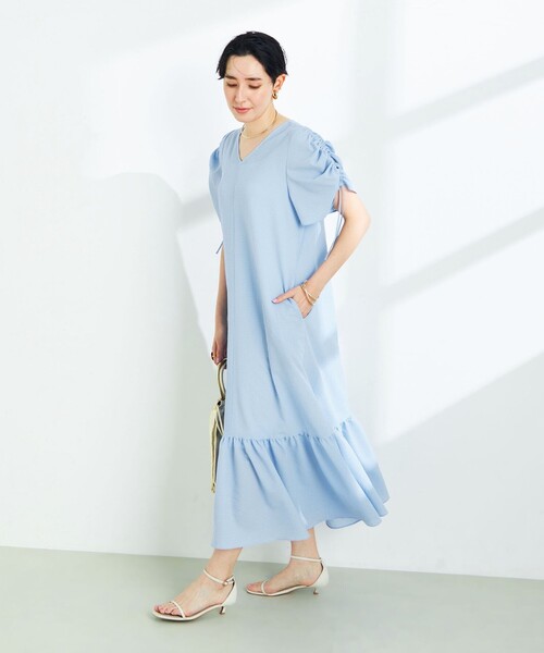 NOLLEY’S Sophi(ノーリーズソフィ)の「サッカーティアードワンピース(ワンピース・レディース・ブラック/サックスブルー・38/36)」の5枚目の写真