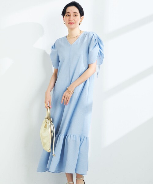 NOLLEY’S Sophi(ノーリーズソフィ)の「サッカーティアードワンピース(ワンピース・レディース・ブラック/サックスブルー・38/36)」の7枚目の写真