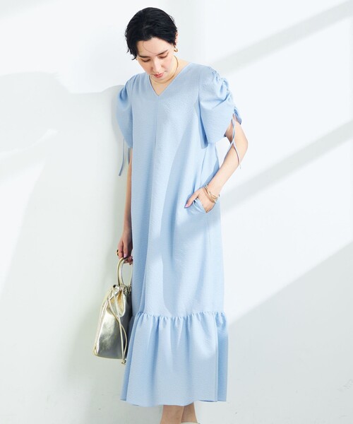 NOLLEY’S Sophi(ノーリーズソフィ)の「サッカーティアードワンピース(ワンピース・レディース・ブラック/サックスブルー・38/36)」の8枚目の写真