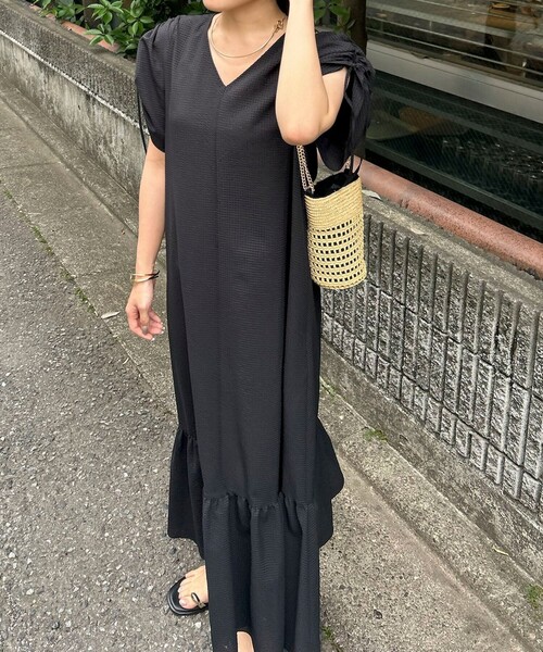 NOLLEY’S Sophi(ノーリーズソフィ)の「サッカーティアードワンピース(ワンピース・レディース・ブラック/サックスブルー・38/36)」の11枚目の写真