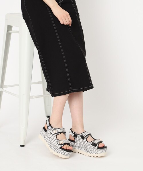 ESPERANZA(エスペランサ)の「ツイードパール調厚底スポーツサンダル 24SS(サンダル・レディース・ホワイト系3/ブラック系2/ピンク系7・S/M/L/LL)」の9枚目の写真
