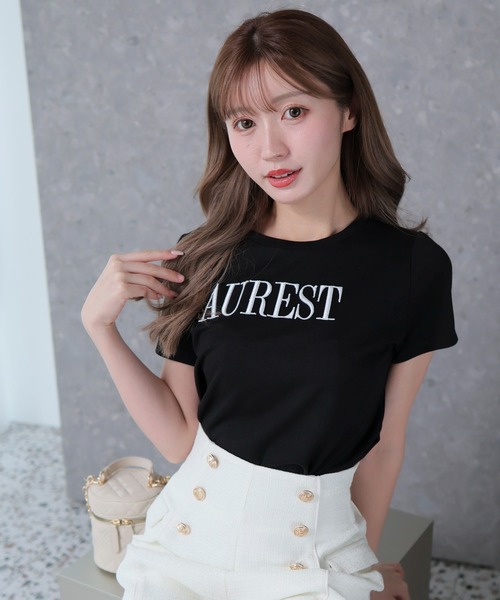LIPSERVICE(リップサービス)の「AUREST Tシャツ(Tシャツ/カットソー・レディース・ホワイト/ブラック/ベージュ・FREE)」の3枚目の写真