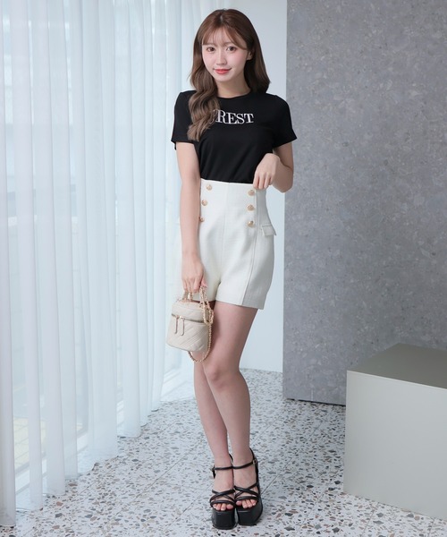 LIPSERVICE(リップサービス)の「AUREST Tシャツ(Tシャツ/カットソー・レディース・ホワイト/ブラック/ベージュ・FREE)」の8枚目の写真
