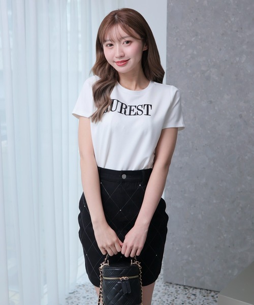 LIPSERVICE(リップサービス)の「AUREST Tシャツ(Tシャツ/カットソー・レディース・ホワイト/ブラック/ベージュ・FREE)」の7枚目の写真