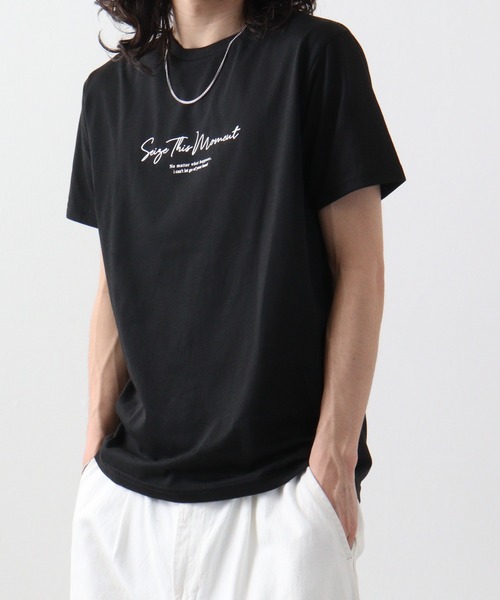 FUNALIVE(ファンアライブ)の「ミニロゴプリントTシャツ吸水速乾 UVカット 半袖(Tシャツ/カットソー・メンズ・スミクロ/ケリーグリーン/クリアブラック/ホワイト/ライトブラック/サーモンピンク/ブラック/ホワイト系2/ブラック系その他2/クリアブルー/ブラック系その他3/ネイビー・L/M/LL)」の8枚目の写真