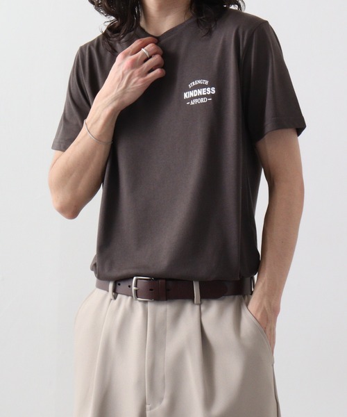 FUNALIVE(ファンアライブ)の「ミニロゴプリントTシャツ吸水速乾 UVカット 半袖(Tシャツ/カットソー・メンズ・スミクロ/ケリーグリーン/クリアブラック/ホワイト/ライトブラック/サーモンピンク/ブラック/ホワイト系2/ブラック系その他2/クリアブルー/ブラック系その他3/ネイビー・L/M/LL)」の5枚目の写真