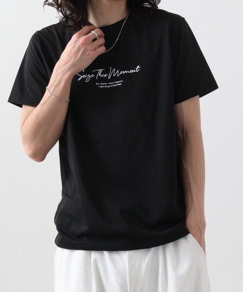 FUNALIVE(ファンアライブ)の「ミニロゴプリントTシャツ吸水速乾 UVカット 半袖(Tシャツ/カットソー・メンズ・スミクロ/ケリーグリーン/クリアブラック/ホワイト/ライトブラック/サーモンピンク/ブラック/ホワイト系2/ブラック系その他2/クリアブルー/ブラック系その他3/ネイビー・L/M/LL)」の15枚目の写真