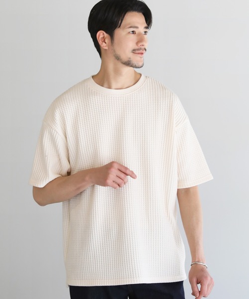 LIL VENDARS（リルヴェンダース）の「Buyer's Select / ポリコットン立体ビッグワッフル半袖Tシャツ（Tシャツ/カットソー・メンズ・ブラック系/チャコール/グレー系/ブルー/グレー系2/アイボリー/ブラック/ブルー系・L/M/XL）」の11枚目の写真