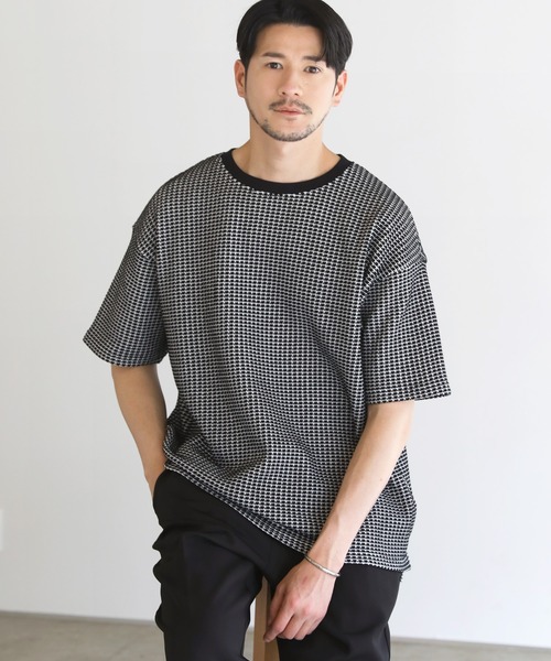 LIL VENDARS（リルヴェンダース）の「Buyer's Select / ポリコットン立体ビッグワッフル半袖Tシャツ（Tシャツ/カットソー・メンズ・ブラック系/チャコール/グレー系/ブルー/グレー系2/アイボリー/ブラック/ブルー系・L/M/XL）」の19枚目の写真
