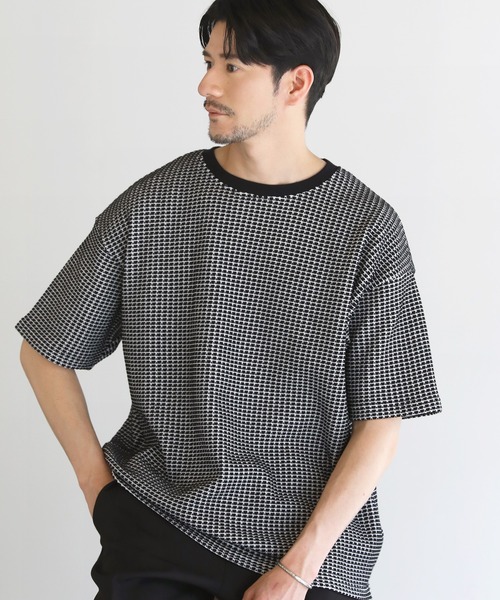 LIL VENDARS（リルヴェンダース）の「Buyer's Select / ポリコットン立体ビッグワッフル半袖Tシャツ（Tシャツ/カットソー・メンズ・ブラック系/チャコール/グレー系/ブルー/グレー系2/アイボリー/ブラック/ブルー系・L/M/XL）」の20枚目の写真