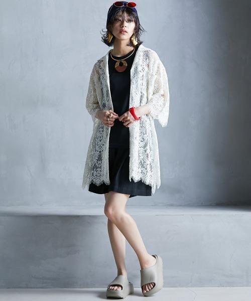 GEVS.（ジェイヴィス）の「＜大きいサイズ＞ レーヨン麻キュロットパンツ GEVS.（その他パンツ・レディース・ベージュ/ブラック・L/5L/4L/3L/LL）」の4枚目の写真