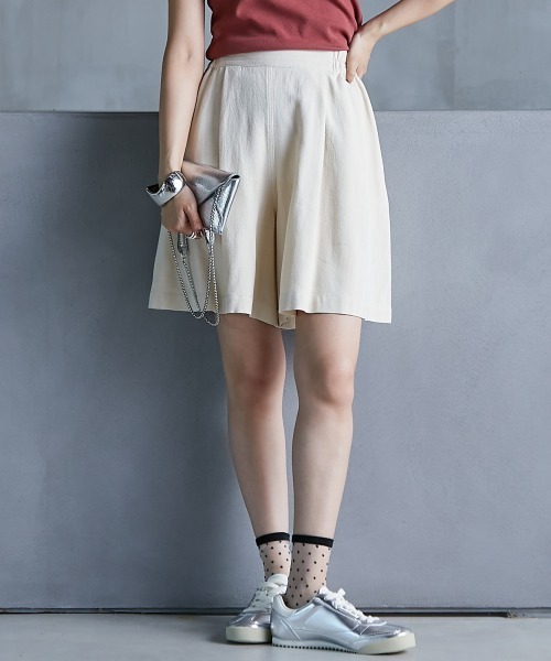 GEVS.（ジェイヴィス）の「＜大きいサイズ＞ レーヨン麻キュロットパンツ GEVS.（その他パンツ・レディース・ベージュ/ブラック・L/5L/4L/3L/LL）」の18枚目の写真