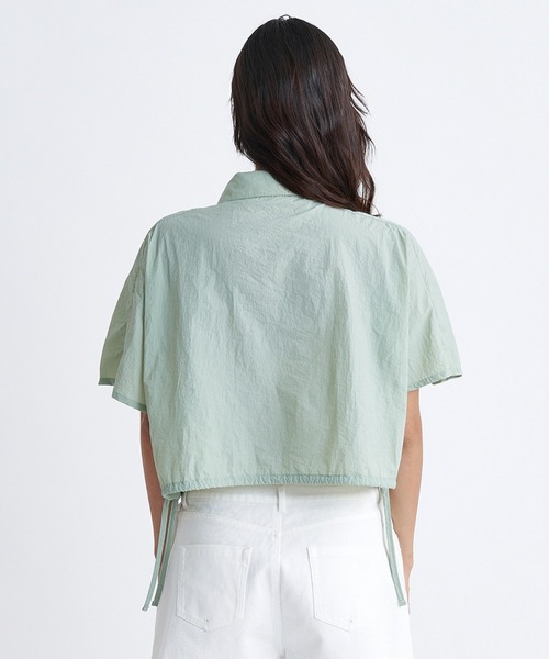 ROXY（ロキシー）の「MY OASIS SHIRT/ロキシードローコード付きショート丈半袖シャツ（シャツ/ブラウス・レディース・グリーン/ブラック/レッド・LARGE/SMALL/MEDIUM）」の20枚目の写真
