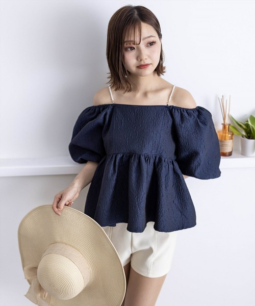 clear（クリア）の「フクレジャガードオフショルブラウス≪2024SS≫（シャツ/ブラウス・レディース・アイボリー/イエロー/ネイビー・F）」の17枚目の写真