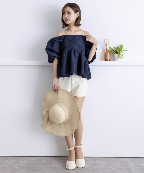 clear（クリア）の「フクレジャガードオフショルブラウス≪2024SS≫（シャツ/ブラウス・レディース・アイボリー/イエロー/ネイビー・F）」の18枚目の写真