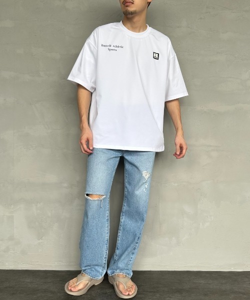 Russell Athletic（ラッセルアスレティック）の「[RUSSELL ATHLETIC/ラッセル アスレチック] 別注 DRI POWER ワンポイントロゴTシャツ（Tシャツ/カットソー・レディース・ブラック/ネイビー/ホワイト・M/L/XL）」の22枚目の写真