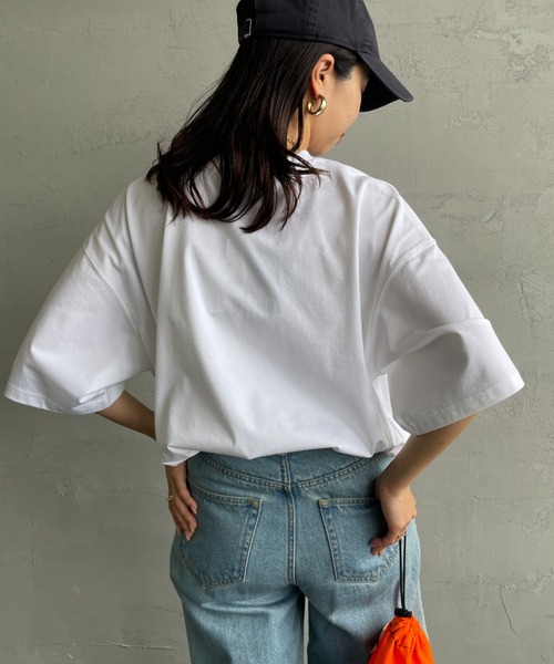 Russell Athletic（ラッセルアスレティック）の「[RUSSELL ATHLETIC/ラッセル アスレチック] 別注 DRI POWER ワンポイントロゴTシャツ（Tシャツ/カットソー・レディース・ブラック/ネイビー/ホワイト・M/L/XL）」の11枚目の写真