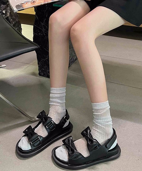 Nyu（ニュウ）の「リボンスポーツサンダル（サンダル・レディース・ブラック・SMALL/MEDIUM/LARGE/X-LARGE）」の5枚目の写真