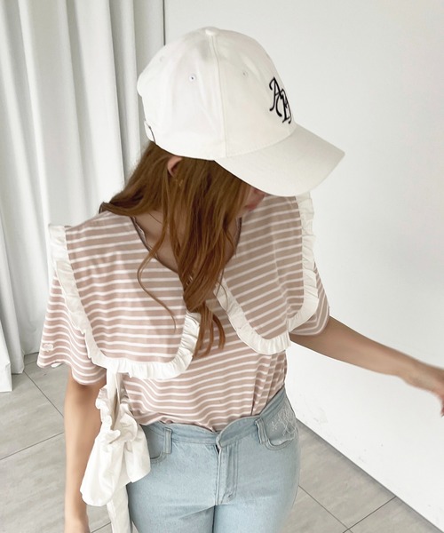 apres jour（アプレジュール）の「ロゴ刺繍キャップ【ZOZOTOWN限定アイテム】（キャップ・レディース・ベージュ/ブラック/オフホワイト・FREE）」の8枚目の写真