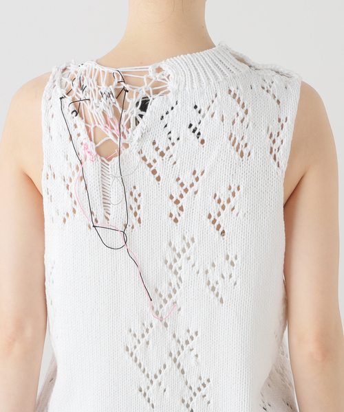Charles Chaton（シャルルシャトン）の「sleeveless knit │ pillings（ニット/セーター・レディース・ホワイト/レッド・FREE）」の10枚目の写真