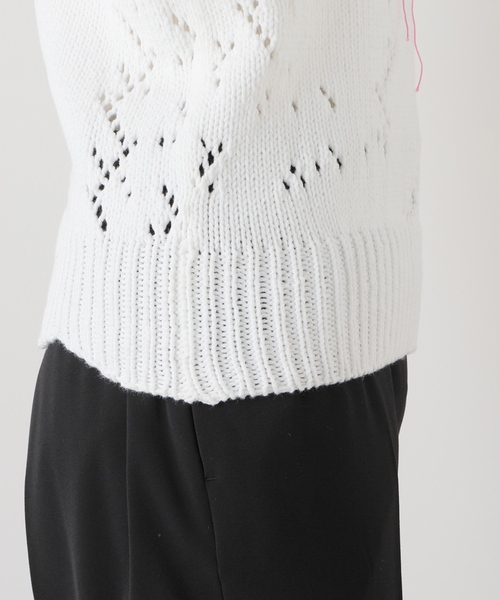Charles Chaton（シャルルシャトン）の「sleeveless knit │ pillings（ニット/セーター・レディース・ホワイト/レッド・FREE）」の3枚目の写真