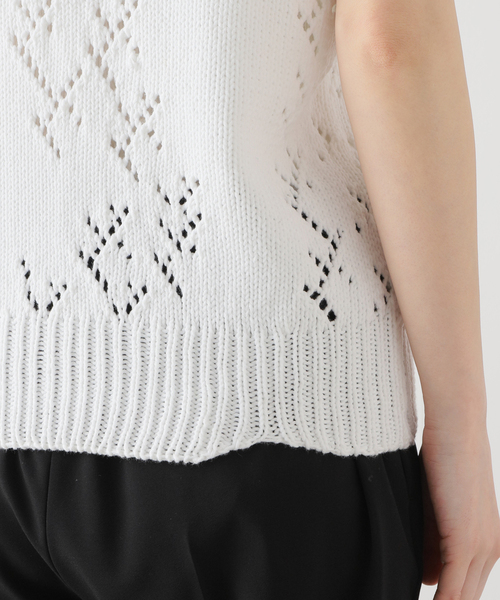 Charles Chaton（シャルルシャトン）の「sleeveless knit │ pillings（ニット/セーター・レディース・ホワイト/レッド・FREE）」の4枚目の写真