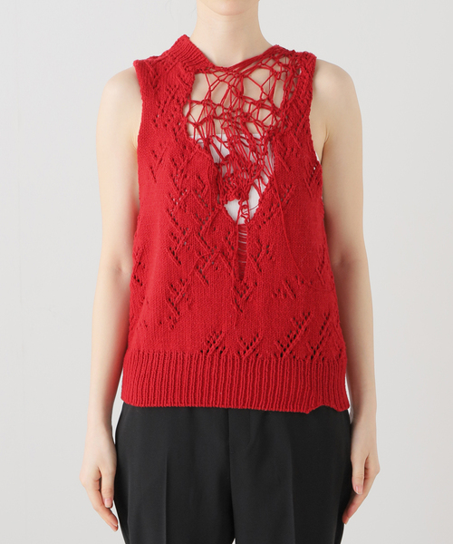 Charles Chaton（シャルルシャトン）の「sleeveless knit │ pillings（ニット/セーター・レディース・ホワイト/レッド・FREE）」の20枚目の写真