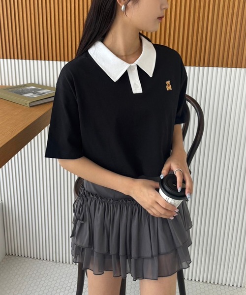 one after another NICE CLAUP（ワンアフターアナザーナイスクラップ）の「リボンシアーミニスカート（スカート・レディース・オフホワイト/チャコールグレー/ピンクベージュ・FREE）」の20枚目の写真