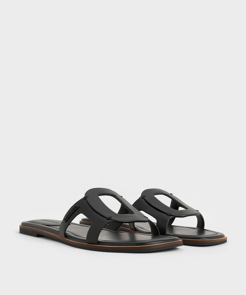 CHARLES & KEITH(チャールズ & キース)の「Easley イーズリー カットアウト スライドサンダル(サンダル・レディース・ブラック/オフホワイト/ライラック/ブラック系その他4/ホワイト系その他3/ブラウン系その他3/クリアブラウン・23.5cm/24.5cm/25cm/25.5cm/23cm/22.5cm)」の9枚目の写真