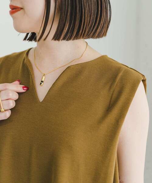 ITEMS URBANRESEARCH（アイテムズ アーバンリサーチ）の「カットミラノノースリーブワンピース（ワンピース・レディース・ブラウン系その他/ブラック/オフホワイト・FREE）」の10枚目の写真