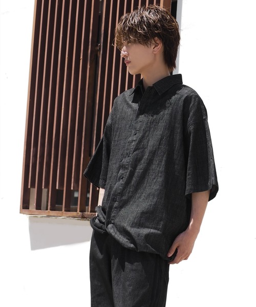 improves（インプローブス）の「半袖 デニムシャツ（シャツ/ブラウス・メンズ・ネイビー/ブラック・FREE）」の5枚目の写真