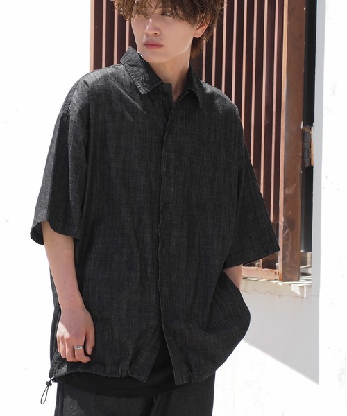 improves（インプローブス）の「半袖 デニムシャツ（シャツ/ブラウス・メンズ・ネイビー/ブラック・FREE）」の7枚目の写真