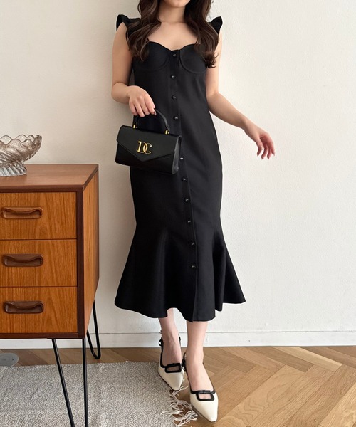 ME COUTURE(ミークチュール)の「ブライトジャカードレディワンピース(ワンピース・レディース・コーラル/ベージュ/ブラック・1/0)」の2枚目の写真