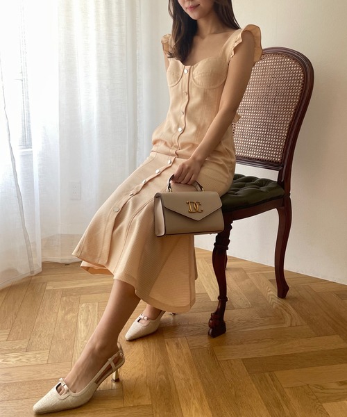 ME COUTURE(ミークチュール)の「ブライトジャカードレディワンピース(ワンピース・レディース・コーラル/ベージュ/ブラック・1/0)」の12枚目の写真