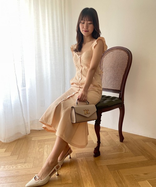 ME COUTURE(ミークチュール)の「ブライトジャカードレディワンピース(ワンピース・レディース・コーラル/ベージュ/ブラック・1/0)」の15枚目の写真