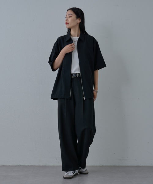 COLONY 2139（コロニートゥーワンスリーナイン）の「ドライエアー半袖ジップシャツ（シャツ/ブラウス・メンズ・グレー/ブラック・LARGE/MEDIUM）」の9枚目の写真