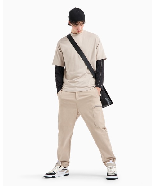 新品タグ付　EMPORIO ARMANI アイボリー　半袖　シンプル エンポリオアルマーニ Tシャツ 半袖/カットソー トップス メンズ