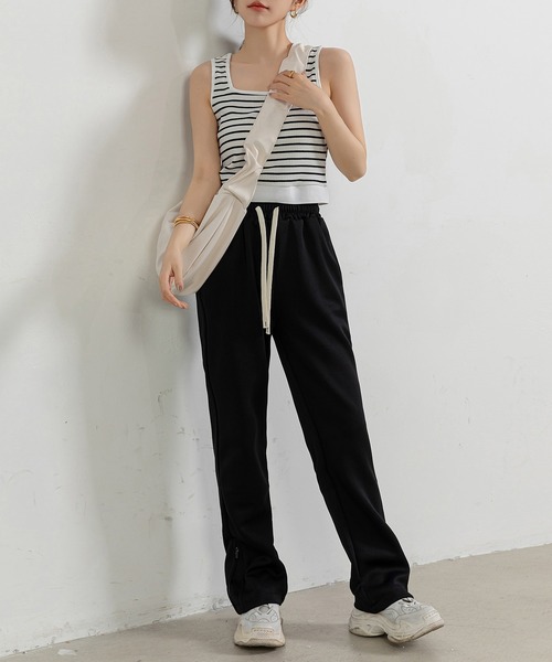 DAY CLOSET(デイ クローゼット)の「【ドラマ衣装提供】レディース リラクシー裾ファスナースウェットパンツ(スウェットパンツ・レディース・ブラック/オートミール・M/L/XL/2XL)」の6枚目の写真