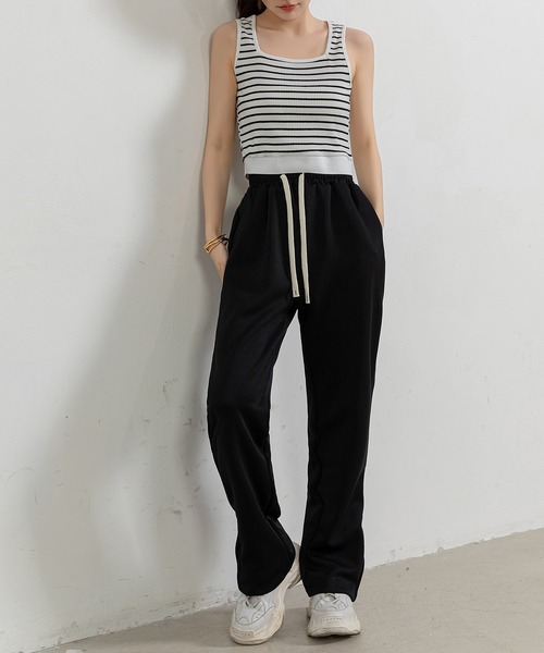 DAY CLOSET(デイ クローゼット)の「【ドラマ衣装提供】レディース リラクシー裾ファスナースウェットパンツ(スウェットパンツ・レディース・ブラック/オートミール・M/L/XL/2XL)」の7枚目の写真