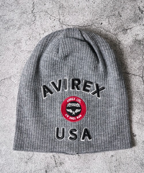 AVIREX（アヴィレックス）の「【AVIREX/アヴィレックス】アクリルニットワッチ（ニットキャップ/ビーニー・メンズ・グレー/ブラック/カーキ・FREE）」の3枚目の写真