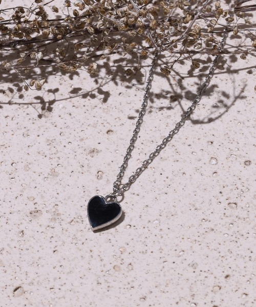 WEB限定】“Moment”ハートネックレス/ブラック/サージカルステンレス