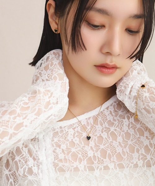 WEB限定】“Moment”ハートネックレス/ブラック/サージカルステンレス