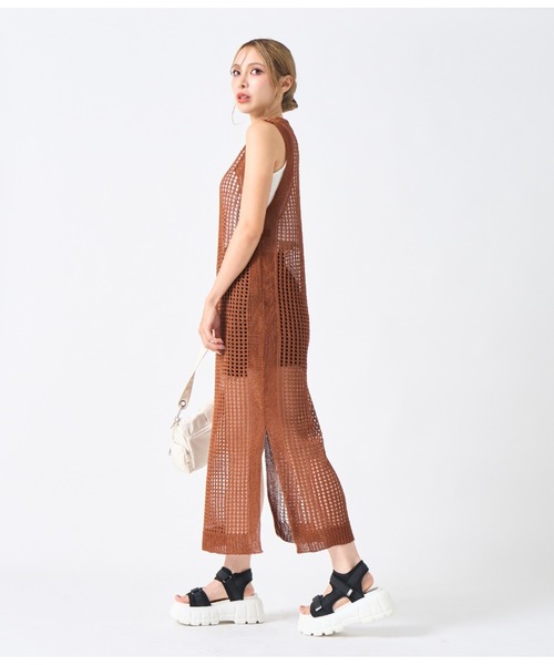 LATINA（ラティーナ）の「メッシュ サマーニット ノースリーブ ロング ワンピース（ワンピース・レディース・ブラウン/ブラック・FREE）」の13枚目の写真