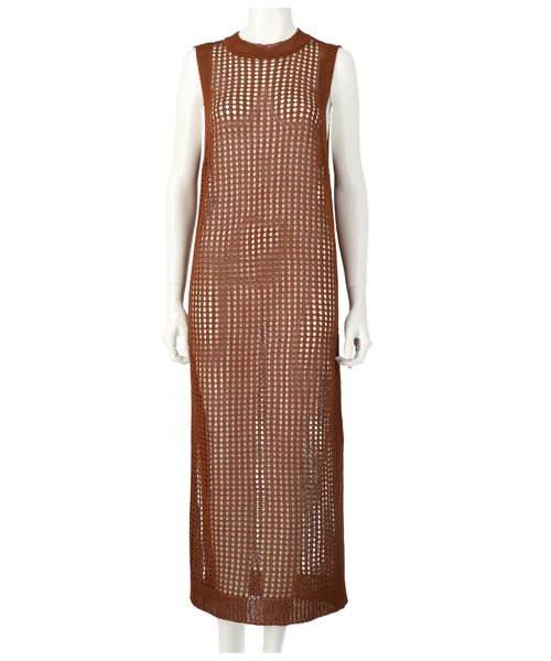 LATINA（ラティーナ）の「メッシュ サマーニット ノースリーブ ロング ワンピース（ワンピース・レディース・ブラウン/ブラック・FREE）」の21枚目の写真