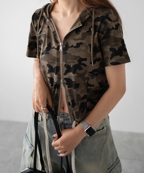 dispark（ディスパーク）の「DISPARK/ダブルジップショートパーカー（パーカー・レディース・その他1・FREE）」の3枚目の写真