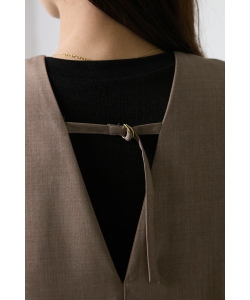 M.deux（エムドゥ）の「◆Vカットオールインワン◆（サロペット/オーバーオール・レディース・ブラック/ブラウン・MEDIUM）」の5枚目の写真