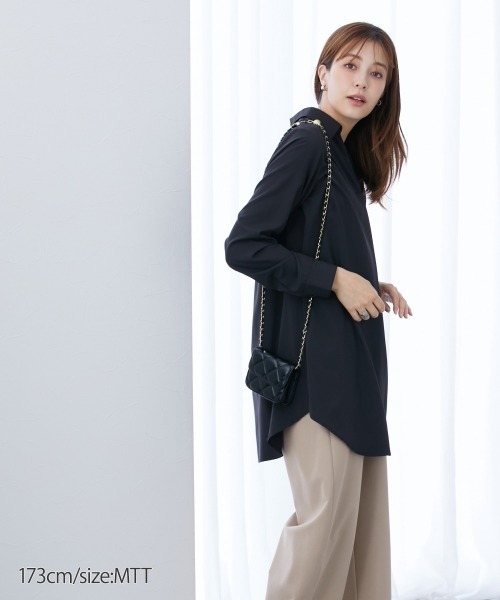 slattgir(スラットジール)の「高身長 スキッパーチュニックブラウス (トールサイズ)(シャツ/ブラウス・レディース・アイボリー/カーキ/ブラック/ネイビー/ベージュ・LL/L/M)」の20枚目の写真