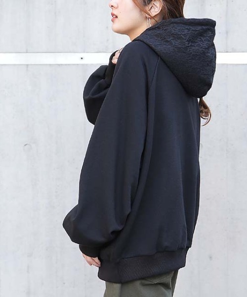 入荷通知 アプリ おすすめ ロングパーカー レース（パーカー）｜HUG.U（ハグユー）の ジャケット・アウター