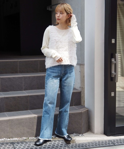 tiptop(ティップトップ)の「【丈が選べる2サイズ】起毛フェザーベスト(ベスト・レディース・チャコールグレー/グレー/グレー系その他/アイボリー/ホワイト系その他/グレー系その他2・FREE/LONG)」の8枚目の写真