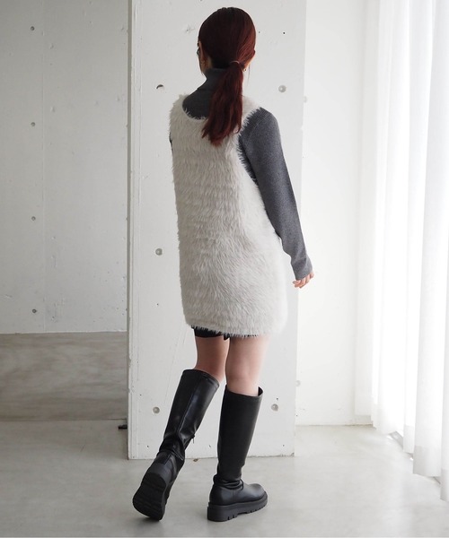 tiptop(ティップトップ)の「【丈が選べる2サイズ】起毛フェザーベスト(ベスト・レディース・チャコールグレー/グレー/グレー系その他/アイボリー/ホワイト系その他/グレー系その他2・FREE/LONG)」の13枚目の写真